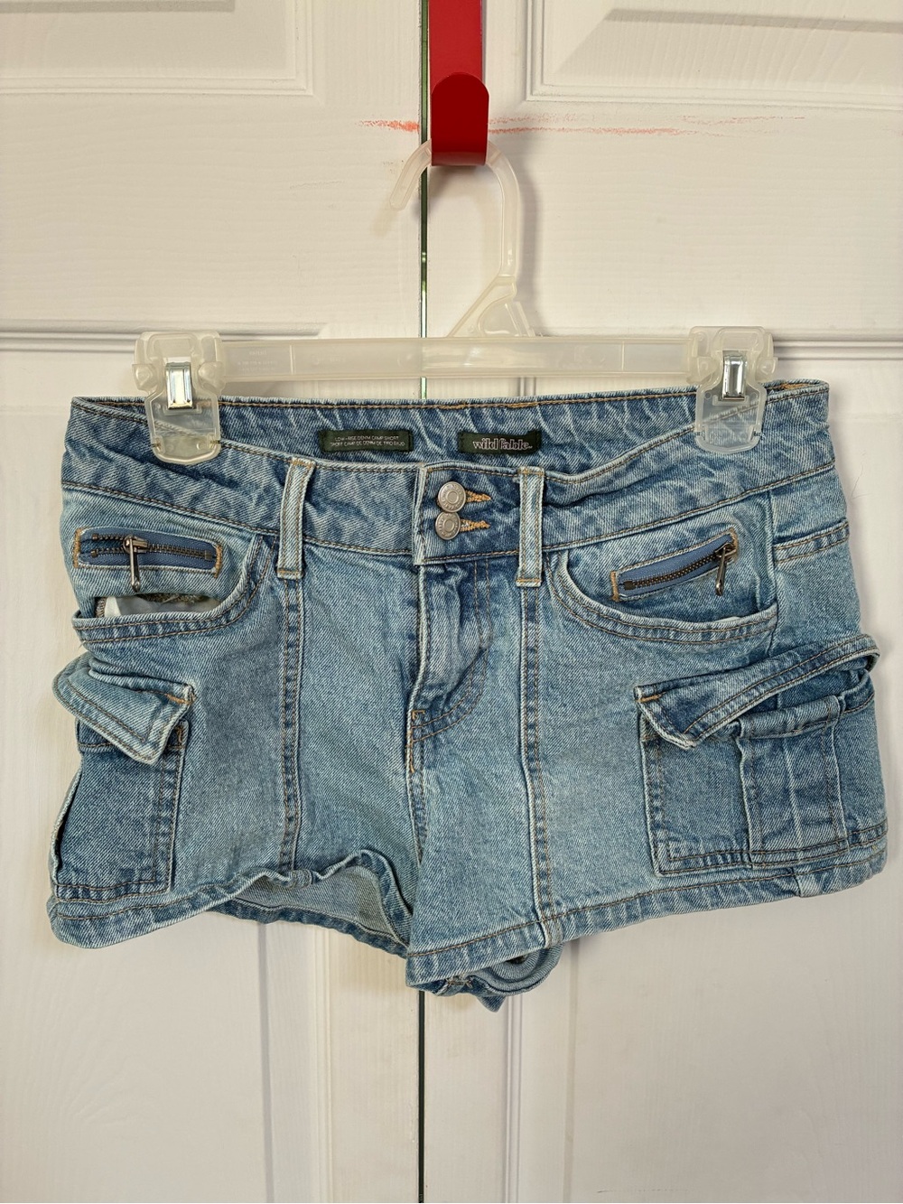 wild fable - Low Rise Light Blue Denim Cargo Camp Shorts